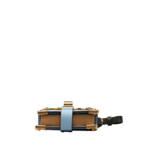 PRADA Studded Bag Charm Type Book Motif Memo Pad Light Blue - Picture 4 of 9